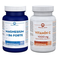 Pharma Activ Magnesium + B6 Forte Lipozomal tob.60 + Vitamín C Lipomozal 1000 mg tob.60