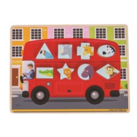 Bigjigs Toys Vkládací puzzle autobus se zvířátky