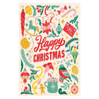 Bavlněná utěrka eleanor stuart Happy Christmas, 46 x 71 cm