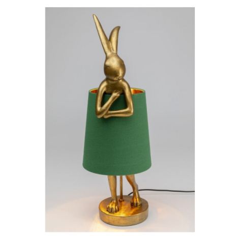 KARE Design Stolní lampa Animal Rabbit - zlatozelená, 68cm