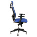 Kancelářská otočná židle DIKE SP, s područkami a univerzálními kolečky, síťované opěradlo modrá 