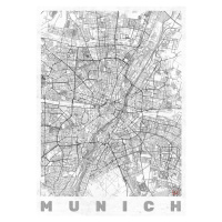 Mapa Munich, Hubert Roguski, 30 × 40 cm