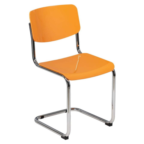 Oranžové jídelní židle v sadě 4 ks Chrome – Ixia