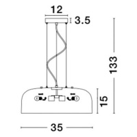 Nova Luce Stylové závěsné svítidlo Perleto v několika variantách - 2 x 10 W, pr. 350 mm, šedá NV