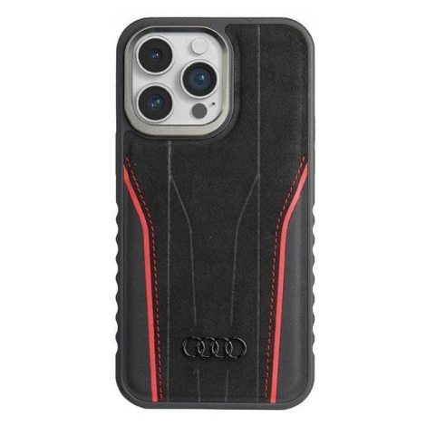 Audi Genuine Leather MagSafe iPhone 15 Pro 6.1 černo-červený/black-red h