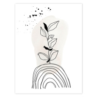 Černobílý květ - obraz na stěnu