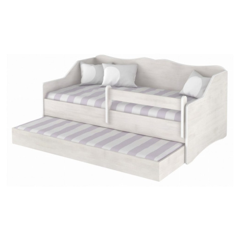 NELLYS Dětská postel s výsuvnou přistýlkou 160 x 80 cm - bílá surf, - 160x80