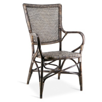 Estila Venkovská stylová židle Rattan z přírodního ratanového dřeva v šedé barvě s područkami 10