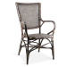 Estila Venkovská stylová židle Rattan z přírodního ratanového dřeva v šedé barvě s područkami 10