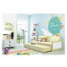 Dětská postel nebo gauč s výsuvnou postelí DAVID 190x80 cm Růžová Bílá