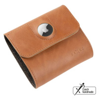 FIXED Classic Wallet for AirTag Kožená peněženka z pravé hovězí kůže hnědá