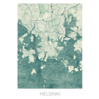 Mapa Helsinki, Hubert Roguski, 30 × 40 cm