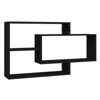 Nástěnné police černé 104 × 20 × 60 cm dřevotříska