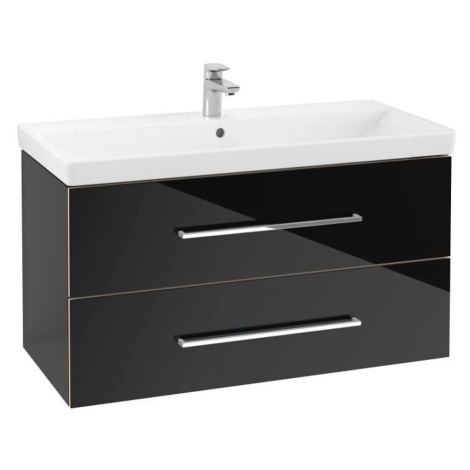 Villeroy & Boch Avento - Umyvadlová skříňka, 98x51x45 cm, 2 zásuvky, Crystal Black A89200B3