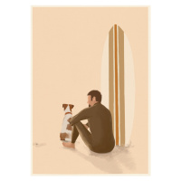 Ilustrace Surf team, Andi Bell Art, 30 × 40 cm