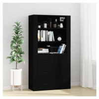 vidaXL Skříň highboard černá kompozitní dřevo