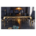 Estila Barokní jídelní stůl Gold Barock v moderním stylu zlatá konstrukce a černé opálové sklo 2