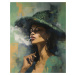 Obrazy na stěnu - Žena v klobouku s cigaretou Rozměr: 40x50 cm, Rámování: vypnuté plátno na rám