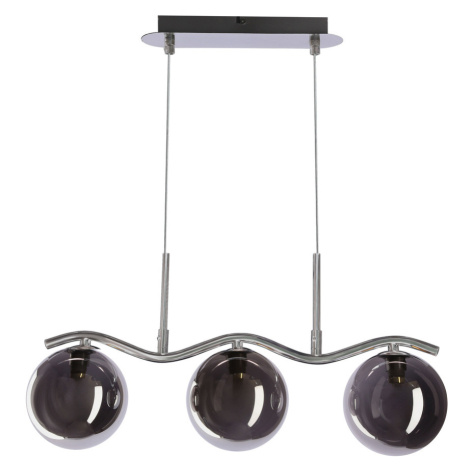 Závěsná lampa LUMOS 3x20W G9 chromované skleněné stínidlo 14 cm grafitové moderní elegantní svít CANDELLUX