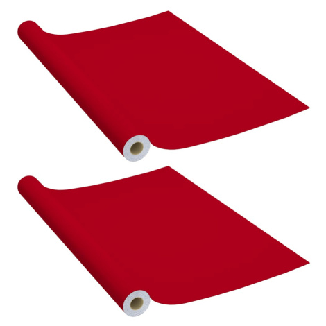vidaXL Samolepící tapety na nábytek 2 ks červené 500 x 90 cm PVC