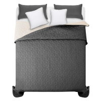 Kvalitní tmavě šedé přehozy na manželskou postel se vzorem diamantu 200 x 220 cm