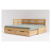 BMB Postel TANDEM HARMONY s područkami - Průběžný Buk Rozměr: 90/180x200 cm, Provedení rohů: Obl