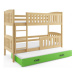 Dětská patrová postel KUBUS s výsuvnou postelí 90x200 cm - borovice Bílá