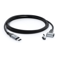 Magnetický opletený datový kabel USB-C na USB-C iSTYLE - šedý K-PL9915101300220