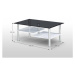 Konferenční stolek, ocel/kouřové sklo/bílá extra vysoký lesk hg, sven