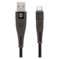 Datový kabel Forever micro USB 1m 2A shark textilní, černá
