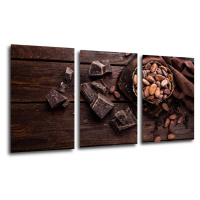 Impresi Obraz Zátiší s čokoládou - 120 x 60 cm (3 dílný)