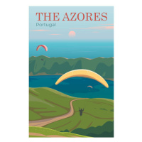 Ilustrace The Azores. Vector travel poster., Mikalai Manyshau, 26.7x40 cm