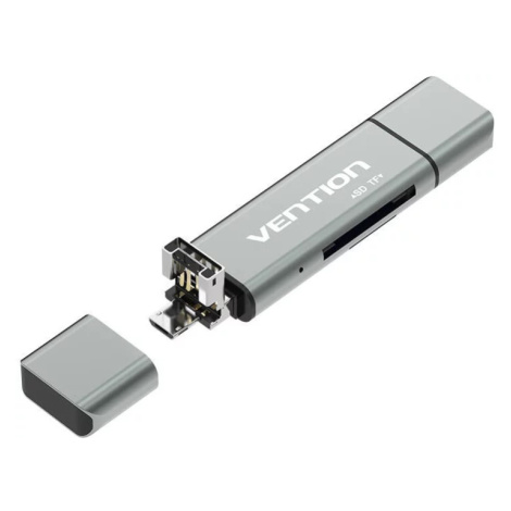 Čtečka paměťových karet Vention Multifunctional USB2.0 Card Reader CCJH0 Gray