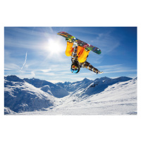 Plakát, Obraz - Snowboard - Flip, 91.5 × 61 cm