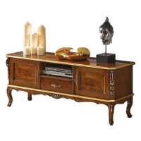 Estila Luxusní klasický TV stolek Clasica z dřevěného masivu s vyřezávanou barokní výzdobou a úl
