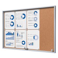 eurokraft pro Informační skříňka s posuvnými dveřmi, vnější š x v x h 906 x 640 x 50 mm, korková