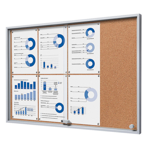 eurokraft pro Informační skříňka s posuvnými dveřmi, vnější š x v x h 906 x 640 x 50 mm, korková