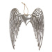 Křídla se srdíčkem, kovová dekorace na zavěšení, barva stříbrná