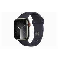 Apple Watch S9 Cell/41mm/Graphite/Sport Band/Midnight/-S/M