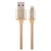Gembird CABLEXPERT kabel USB 2.0 Lightning (IP5 a vyšší), opletený, 1,8m, zlatá - CCB-mUSB2B-AML