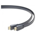 PREMIUMCORD HDMI High Speed + Ethernet plochý kabel, zlacené konektory, 2m