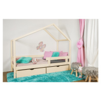 Vyspimese.CZ Dětská postel Elsa se zábranou-dva šuplíky Rozměr: 80x180 cm, Barva: lak