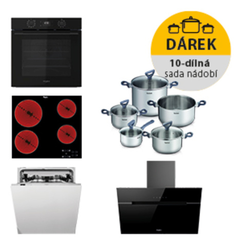 Akční set spotřebičů Whirlpool trouba OMK58CU1SB + varná deska AKT8090NE +  digestoř WHVP62FLTSK