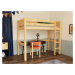 Tartak Meble Dřevěná vyvýšená postel MAKALU pro děti 90x200 cm Zvolte barvu: Transparentní lazur