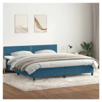 vidaXL Box spring postel s matrací tmavě modrá 180x210 cm samet