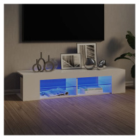 vidaXL TV skříňka s LED osvětlením bílá s vysokým leskem 135x39x30 cm