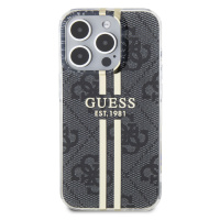 Zadní kryt Guess IML 4G Gold Stripe pro Apple iPhone 15 Pro, černá