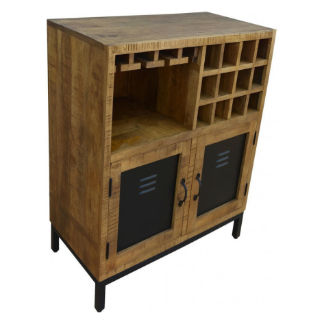 Landscape VYSOKÁ KOMODA, mangové dřevo, přírodní barvy, černá cm