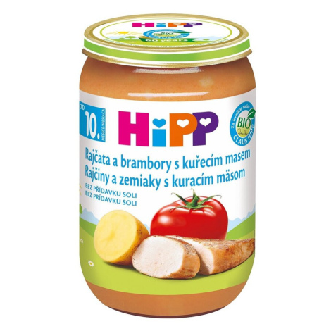 HiPP BIO Rajčata a brambory s kuřecím masem 220 g, 10m+