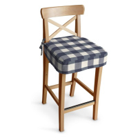 Dekoria Sedák na židli IKEA Ingolf - barová, tmavě modrá kostka velká, barová židle Ingolf, Quad